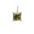 Square princess cut emerald green stone pendant set in four-claw gold-plated brass - 5*5mm / August Light Green - Gold