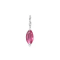 Eleganter Anhänger mit rosa Zirkonia im Marquise-Schliff und silbernem Haken-Design - Jul Rubin (Silber)