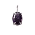 Pendentif en argent avec zircone violet foncé taille ovale dans une sertissure à griffes - Violet de Juin (Ton Argent)
