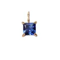 Elegant princess cut deep blue gemstone pendant with golden four-prong setting - 5*5mm (Pendant Only - Without Chain) / Gold (September Sapphire Blue)