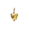 18K gold plated heart charm with yellow zircon stone and triple-prong setting - November Light Yellow (Citrine) / 1 Piece Pack (5*5mm) / Gold