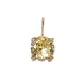 Elegant gold pendant with round yellow gemstone in a four-claw setting on white background - 5*5mm / November Light Yellow - Gold - 1 Pc