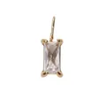 Golden rectangular charm with clear zircon stone for DIY jewelry making accessories - 6*8mm / April White - Gold