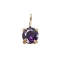 Elegant gold pendant with round purple crystal in classic four-prong setting - 5*5mm / June Purple - Gold - 1 Piece