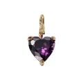 Purple heart zircon pendant with 18K gold plated clasp for DIY necklace charms - June Purple (Amethyst) / 1 Piece Pack (5*5mm) / Gold