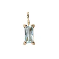 Light blue emerald-cut gemstone pendant with gold-plated stainless steel four-prong setting - 6*8mm / March Light Blue - Gold