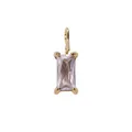 Gold-plated rectangular light purple zircon pendant with elegant 4-prong setting - 6*8mm / February Violet - Gold