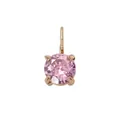 Elegant gold pendant featuring a round-cut pink cubic zirconia in a classic four-prong setting - 5*5mm / October Pink - Gold - 1 Pc
