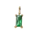 Golden rectangular emerald green zircon pendant with minimalist four-claw setting - 6*8mm / May Green - Gold