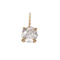 Elegant gold pendant earrings with a four-claw set round sparkling crystal gem - 5*5mm / April White - Gold
