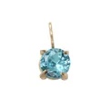 Light luxury gold S-hook pendant with a round light blue crystal in four-prong setting - 5*5mm / March Light Blue - Gold