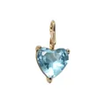 18K gold stainless steel heart pendant featuring a light blue zircon gemstone inlay - March Light Blue Zirconia Heart (YPS3016) / 1 Piece / Gold / 5*5mm