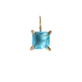 Elegant gold necklace pendant with a large square light blue topaz gemstone in claw setting - 5*5mm (Pendant Only - Without Chain) / Gold (December Lake Blue)