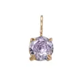 Elegant gold pendant featuring a round lavender purple diamond in a classic 4-prong setting - 5*5mm / February Violet - Gold