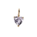 Lavender heart-shaped zircon pendant in 18K gold-plated stainless steel for jewelry DIY - February Violet Zirconia Heart (YPS3016) / 1 Piece / Gold / 5*5mm