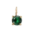 Elegant gold pendant with a round emerald green gemstone and four-prong setting - 5*5mm / May Green - Gold - 1 Piece