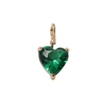 18K gold plated stainless steel heart pendant with dark green faceted zircon stone - May Green (Emerald) / 1 Piece Pack (5*5mm) / Gold