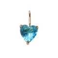 Blue heart zircon pendant with 18K gold-plated setting for DIY necklace making - December Lake Blue (Blue Topaz) / 1 Piece Pack (5*5mm) / Gold