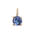 Elegant gold pendant with a brilliant round-cut deep blue gemstone in 4-prong setting - 5*5mm / September Royal Blue - Gold - 1 Piece