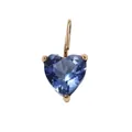 Blue heart zircon pendant with 18K gold plated prong setting for DIY jewelry - September Sapphire Blue (Sapphire) / 1 Piece Pack (5*5mm) / Gold