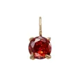 Pendente di lusso con gemma rotonda rosso intenso e montatura a quattro griffe d'oro - 5*5mm / Gennaio Rosso - Oro