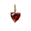 Ciondolo a cuore placcato oro 18K con zircone rosso sfaccettato per gioielli - Gennaio Rosso Zirconia Cuore (YPS3016) / 1 Pezzo / Oro / 5*5mm