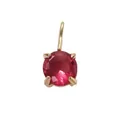 Elegant gold pendant featuring a round red ruby-like gemstone in a four-prong setting - 5*5mm / July Rose Red - Gold - 1 Piece