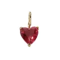 Red heart zircon pendant with 18K gold plated three-prong setting for DIY jewelry - July Rose Red (Ruby) / 1 Piece Pack (5*5mm) / Gold