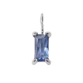Rectangle blue zircon pendant charm in silver finish for DIY jewelry necklaces - 6*8mm / September Royal Blue (Sapphire Color) / 1 Piece / Silver
