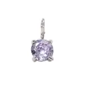 Elegant lavender round cut zircon pendant with silver four-prong setting - 5*5mm / February Violet - Silver (1 Piece)