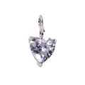 Silver-tone heart-shaped lavender zircon pendant for DIY jewelry making - February Violet-Silver Color / 5*5mm