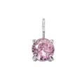 Pink round cut zirconia pendant with luxury four-claw setting in silver finish - 5*5mm / October Pink - Silver (1 Piece)