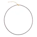 Elegante collana tennis dorata con cristalli di zirconia viola e chiusura a moschettone - Oro - Febbraio Viola Scuro