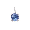 Elegant silver pendant with a round faceted blue gemstone in a classic 4-prong setting - 5*5mm / September Royal Blue - Silver (1 Piece)