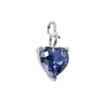 Dark blue heart zircon pendant in silver finish with S-shaped hook for DIY jewelry - September Sapphire-Silver Color / 5*5mm