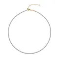 Collier tennis en acier doré avec zircons bleu clair et chaîne ajustable - Or - Mars Bleu Clair