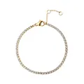 Elegantes vergoldetes Tennisarmband mit Zirkonia-Steinen und Karabinerverschluss - Gold-April Weiß