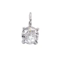 Silver pendant with four-prong set round brilliant-cut clear cubic zirconia stone - 5*5mm / April White - Silver (1 Piece)