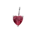Sparkling red heart zircon pendant with 18K gold plated stainless steel setting - Jul Ruby (Silver) / 5*5mm