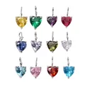 Set di dodici ciondoli a cuore in zircone colorato con ganci in oro 18K per gioielli DIY - Multicolore (Set da 12) / 5*5mm / Argento