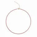 Collier tennis en or rose avec zircons roses ronds et fermoir mousqueton sûr - Or - Juillet Rouge Rose