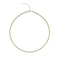 Collier ras du cou élégant en acier inoxydable avec zircons verts pour un look chic - Argent-Août Vert Péridot