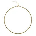 Collier en or orné de zircons verts à coupe carrée dans un design style tennis - Or - Août Vert Olive