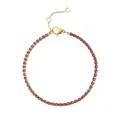 Elegantes vergoldetes Edelstahl-Tennisarmband mit lila Zirkonia-Kristallen für Damen - Gold-Oktober Rosa