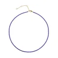 Collier tennis ajustable plaqué or avec cristaux de zircone cubique bleus ronds - Or - Septembre Bleu Roi