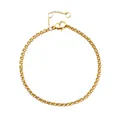 Goldenes Edelstahl-Tennisarmband mit funkelnden gelben runden Zirkonia-Steinen - Gold - November Hellgelb