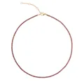 Collier tennis ajustable en acier inoxydable doré avec cristaux de zircon rose violet - Or-Octobre Rose