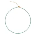 Collier fin en acier inoxydable doré avec zircons bleus ronds de style rivière - Or - Décembre Bleu Aqua