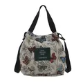 Retro butterfly floral bucket bag with adjustable strap and top handle for women - Butterfly Pattern (Style 1)