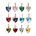 Set di 12 ciondoli a cuore in zircone colorato placcati oro 18k per gioielli fai-da-te - Set da 12-Oro / 5*5mm